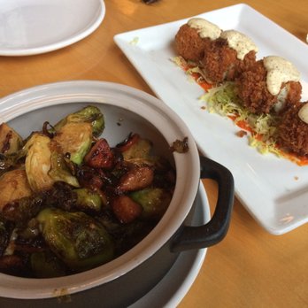 The Revelry - Brussel sprouts on the left Crab croquettes on the right - New American Near Me - Rochester, New York The Revelry - Brussel sprouts on the left Crab croquettes on the right - New American Near Me - Rochester, New York
