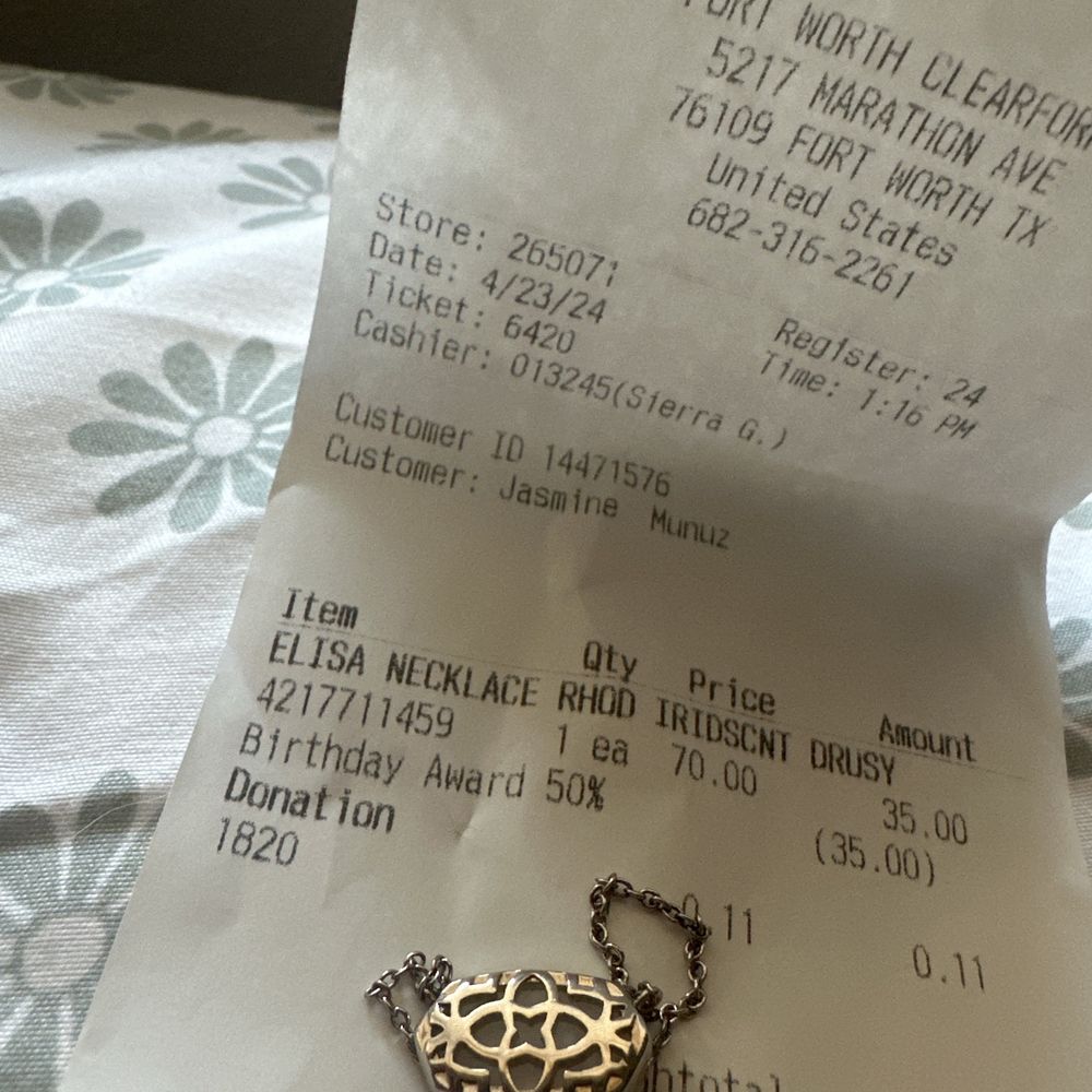 Kendra Scott - There is rust on the pendant! - Jewelry Near Me - Fort Worth, Texas