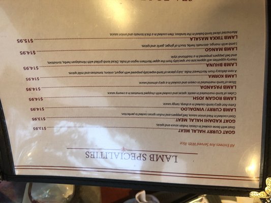 Menu photo 4 Sitar Indian Restaurant Birmingham, AL