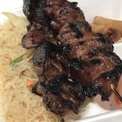 Q2 Taste of the Pacific - Combo# 2. Two pork bbq skewers, noodles, and two egg rolls for $9.99. Yes please #TakeMyMoney!!!!