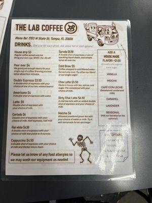 Menu photo 6 The Lab Tampa Tampa, FL
