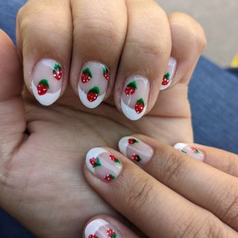 Eva's Nail Salon - Strawberry summer nails - Nail Salons Near Me - La Verne, California