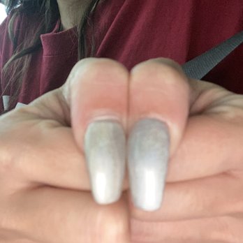 Allure Nail Lounge - On the right is my "repaired nail" (much longer) Could he not just compare the length/my thumbs for a second? - Nail Salons Near Me - Mobile, Alabama