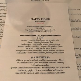 Vivo - Happy Hour menu - Tex-Mex Near Me - Austin, Texas