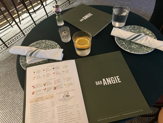 Menu photo 1 Bar Angie Washington, DC, DC