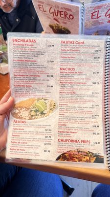 Menu photo 2 Taqueria El Guero Indio, CA