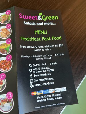 Menu photo 7 Sweet And Green El Cajon, CA