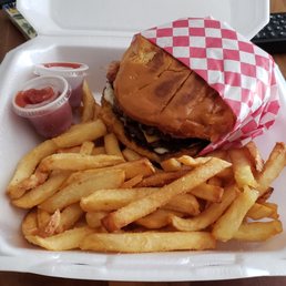 a burger and french fries