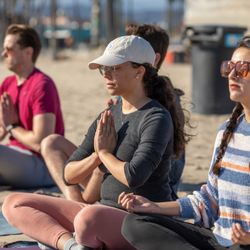 Catriona Fray Studios yoga students in meditation