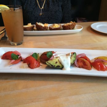 Harvest Room - Heirloom tomatoes and grilled avocado. Scotch eggs. - New American Near Me - Palos Heights, Illinois