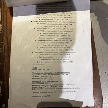 Abirradero - Beer menu - Beer Bar Near Me - Barcelona, B Abirradero - Beer menu - Beer Bar Near Me - Barcelona, B