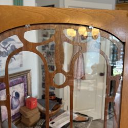 Inside of hutch door holding the glass and wood detailing in place securely!