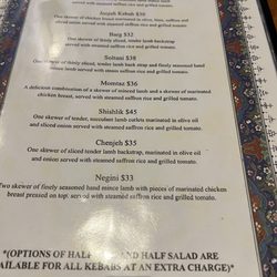Hafez - Menu
