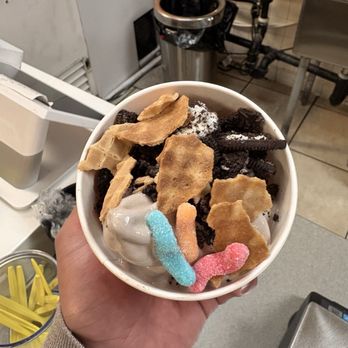 Tops Yogurt - The milk chocolate flavor was amazing with the Oreo pieces - Ice Cream & Frozen Yogurt Near Me - Elk Grove, California Tops Yogurt - The milk chocolate flavor was amazing with the Oreo pieces - Ice Cream & Frozen Yogurt Near Me - Elk Grove, California