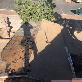 X’s roofing - This was my shed roof before X's Roofing started fixing it. - Roofing Near Me