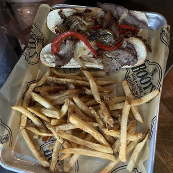 Boots Bar & Grill - Tri-tip sandwich and fries - American Near Me - Medora, North Dakota