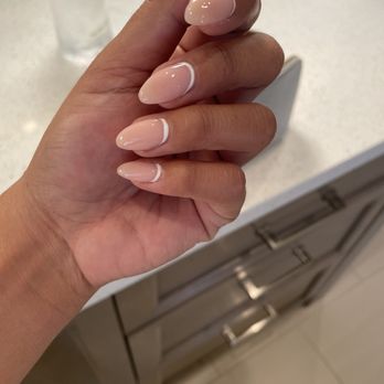 Bellaggio Nail and Spa - Dip power on natural nails Shape- almond Nail art - reverse french - Nail Salons Near Me - Indio, California Bellaggio Nail and Spa - Dip power on natural nails Shape- almond Nail art - reverse french - Nail Salons Near Me - Indio, California