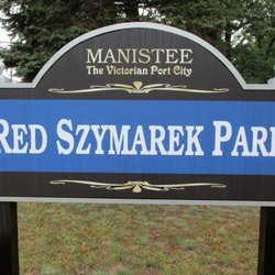 Red Szymarek Park - Manistee has cool signs for it's parks