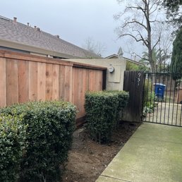 Had to work around gas lines on both ends of the fence.