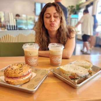 Compa Coffee Roasters - Best Coast Bagel and iced Salter Maple Latte (left) Junior Jimmy Sandwich and iced Honey Cinnamon Latte (right) My Honey Muffin (middle) - Coffee Roasteries Near Me - San Diego, California Compa Coffee Roasters - Best Coast Bagel and iced Salter Maple Latte (left) Junior Jimmy Sandwich and iced Honey Cinnamon Latte (right) My Honey Muffin (middle) - Coffee Roasteries Near Me - San Diego, California