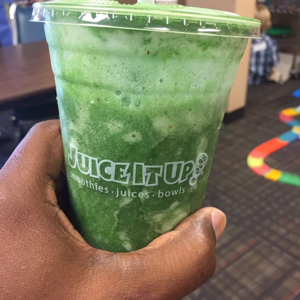 Juice It Up! - This is "The Greens".  Cucumber, spinach, Kale,apple and spirulina protein - Juice Bars & Smoothies Near Me - Riverside, California