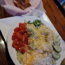 House salad with blackened chicken on the side!
