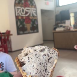 Homemade waffle cone, I don't remember what ice cream flavor this is Homemade waffle cone, I don't remember what ice cream flavor this is
