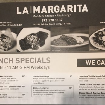 La Margarita - Lunch Menu - Mexican Near Me - Irving, Texas La Margarita - Lunch Menu - Mexican Near Me - Irving, Texas