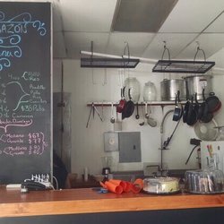 El Sazon de la Abuela - Inside. Menu and kitchen.