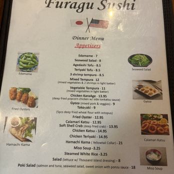 Furagu Sushi - dinner menu - Japanese Near Me - San Mateo, California