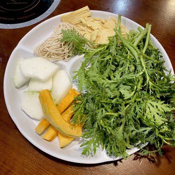 Old Town Hot Pot - Tongho, pumpkin, winter melon, tofu skin veggies and Shandong noodle - Hot Pot Near Me - Aurora, Colorado