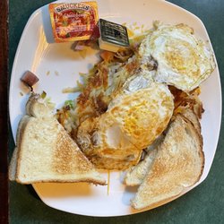 Jimmy's Pour House - Hashbrowns on eggs