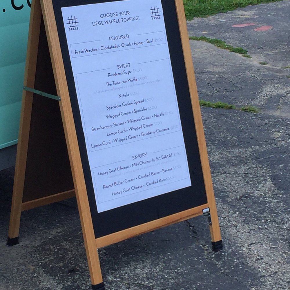 Press Waffles - Offerings at Shorewood Farmers Market - Food Trucks Near Me - Milwaukee, Wisconsin