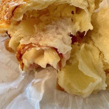Andersen Bakery - Croissant with meat!  . My vegetarian sandwich should have given them a clue NOT to replace my almond croissants with animal flesh ones! - Bakeries Near Me - San Jose, California