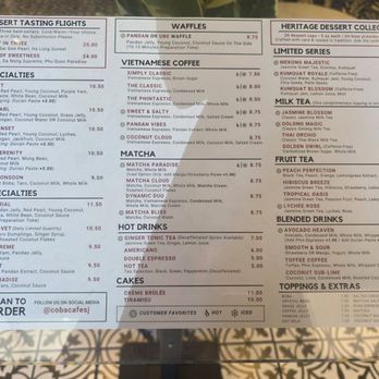 Co Ba Dessert Tea & Coffee - Menu as of 06.26.2026 - Desserts Near Me - San Jose, California Co Ba Dessert Tea & Coffee - Menu as of 06.26.2026 - Desserts Near Me - San Jose, California