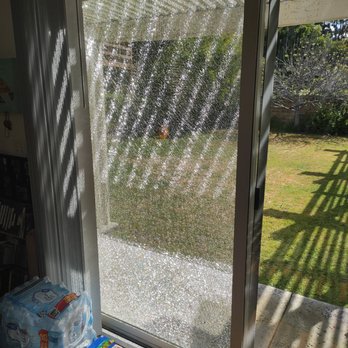 Quality Glass OC - My son threw a rock at the fixed side sliding glass door window and shattered the outer pane. - Glass & Mirrors Near Me - Fullerton, California Quality Glass OC - My son threw a rock at the fixed side sliding glass door window and shattered the outer pane. - Glass & Mirrors Near Me - Fullerton, California