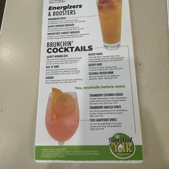 The Toasted Yolk Cafe - Drink Menu - Breakfast & Brunch Near Me - Fleming Island, Florida