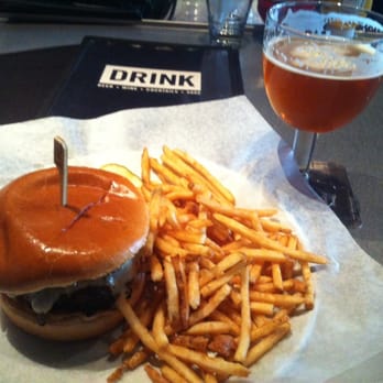 Yard House - Lunch- pepper jack burger, thin cut fries and a double cannon. - New American Near Me - Springfield, Virginia Yard House - Lunch- pepper jack burger, thin cut fries and a double cannon. - New American Near Me - Springfield, Virginia
