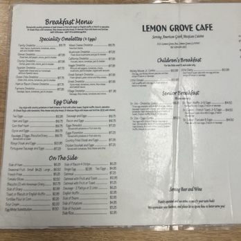 Lemon Grove Cafe - menu - American Near Me - Lemon Grove, California Lemon Grove Cafe - menu - American Near Me - Lemon Grove, California