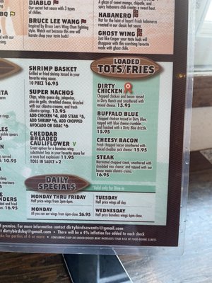 Menu photo 8 Dirty Birds San Diego, CA