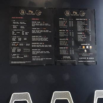 PA Tea & Poke - the menu on the wall - Hawaiian Near Me - Minneapolis, Minnesota