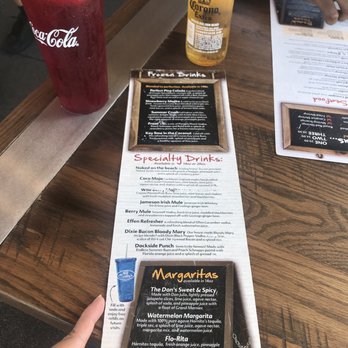 Crabby's Dockside - Drink Menu - Seafood Near Me - Clearwater Beach, Florida