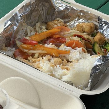 Ae's Thai Kitchen - Almost done with veggie tofu stir fry - Thai Near Me - Hana, Hawaii