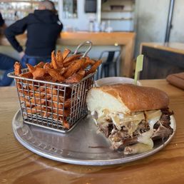French Dip & Sweet Potato Fries