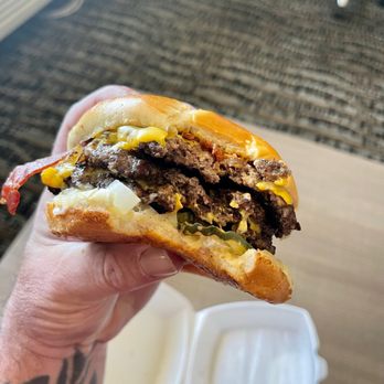 MrBeast Burger - Just wanted to show a pic of how thick it actually was. Soooo good - Food Delivery Services Near Me - Hummelstown, Pennsylvania