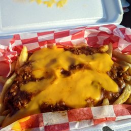 Chili-cheese french fries. Simple, but pleasing. Chili-cheese french fries. Simple, but pleasing.