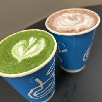 Play Coffee - Left : Matcha Latte Right: Hot Chocolate - Coffee & Tea Near Me - Orange, California Play Coffee - Left : Matcha Latte Right: Hot Chocolate - Coffee & Tea Near Me - Orange, California