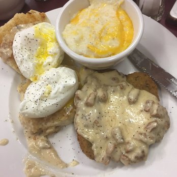 Coral Bagels - Country steak with gravy, biscuit with gravy eggs and grits with cheddar cheese. AMAZING!!! - Bagels Near Me - Miami, Florida Coral Bagels - Country steak with gravy, biscuit with gravy eggs and grits with cheddar cheese. AMAZING!!! - Bagels Near Me - Miami, Florida