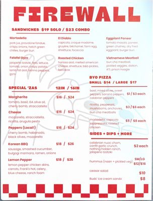 Menu photo 1 Firewall Atlanta, GA Menu photo 1 Firewall Atlanta, GA