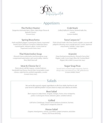 Menu photo 1 36 Degrees North Hollister, CA